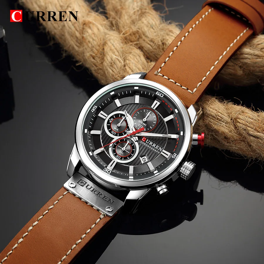 CURREN Мужские часы с хронографом, спортивные мужские часы, Топ бренд, Роскошные водонепроницаемые полностью Стальные кварцевые золотые часы, мужские часы