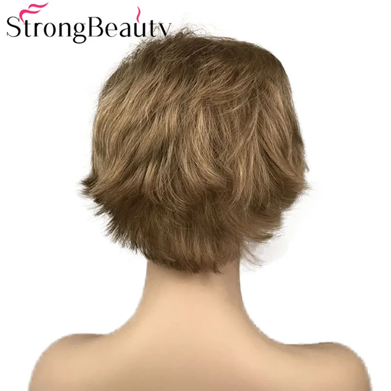 StrongBeauty синтетический короткий прямой парик для женщин пушистый натуральный