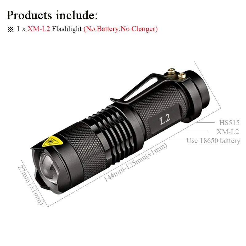 BHS515A1 CREE XM L2 светодиодный мини-вспышка светильник фонарь зум-вспышка светильник перезаряжаемый флэш-светильник XML T6 3800 люменов 18650 Батарейный рабочий светильник AA - Испускаемый цвет: BHS515A1
