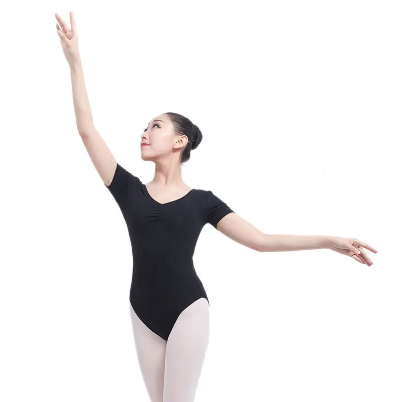 Балетное трико с открытой спиной и коротким рукавом из спандекса хлопка|ballet leotards