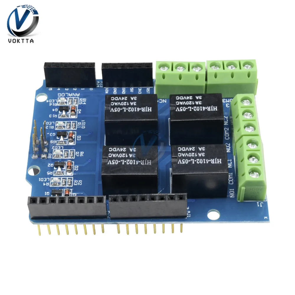 5 V 4 канальный Релейный модуль расширения для Arduino сигнала Управление Мощность