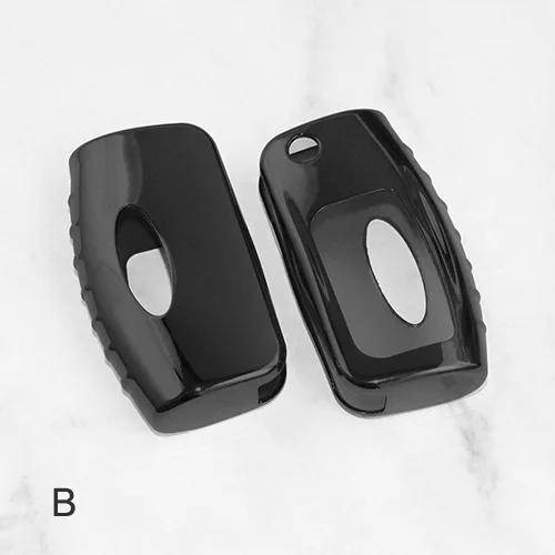 black Чехол для автомобильного ключа из ТПУ, подходит для Ford Fiesta Focus 2 Ecosport Kuga Escape, автомобильные аксессуары - Название цвета: black