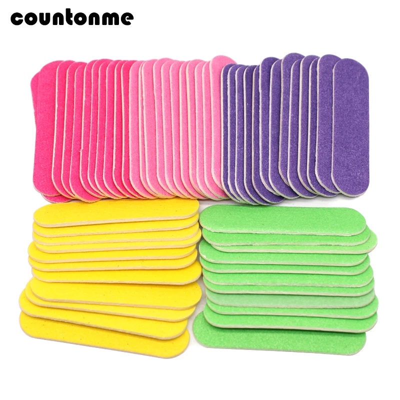 

100pcs/pack Mini Nail Files Wood Disposable Nail Sandpaper Buffers Manicure Cuticle Remover Slim straight Stick Callus Tools 6cm