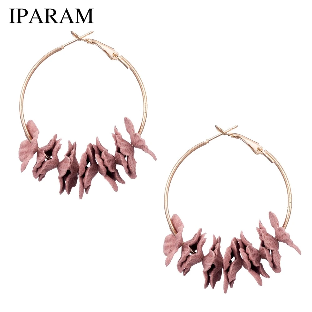 IPARAM корейский 2020 элегантные тканевые цветочные серьги Bijoux Sweety лепесток сплав