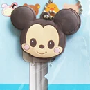 Высокое качество мультфильм аниме милый ключ крышка силиконовый Микки Ститч медведь брелок для женщин подарок сова Porte Clef Minne брелок - Цвет: Photo Color6