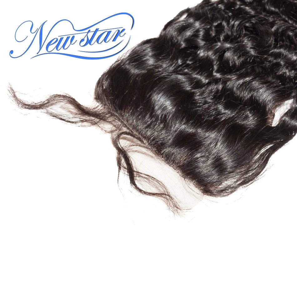 Новые бразильские волосы Star Hair 4 ''x 4'' на шелковой основе с глубокой волной