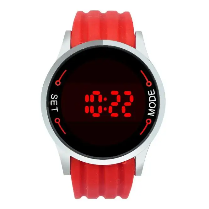 Топ люксовый бренд SELFLOVER водонепроницаемые повседневные часы светодиодный сенсорный экран Умные мужские наручные часы день дата Силиконовые часы для влюбленных женщин - Цвет: Красный