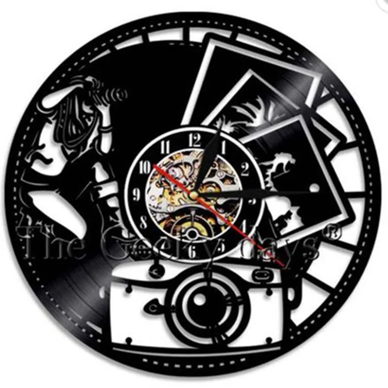 Винтажные виниловые часы Horloge Murale дизайн настенных часов для фотосъемки