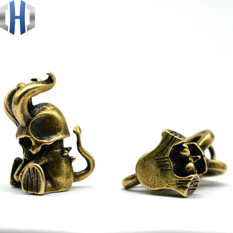 Новый Кулон из чистой латуни маленький дьявол нож ремень зонтик веревка кулон