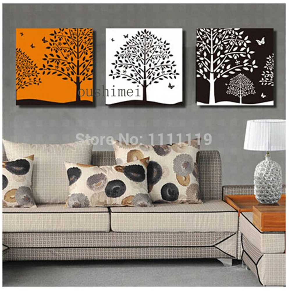 Абстрактная расцветка дерева ручная роспись маслом на холсте искусным