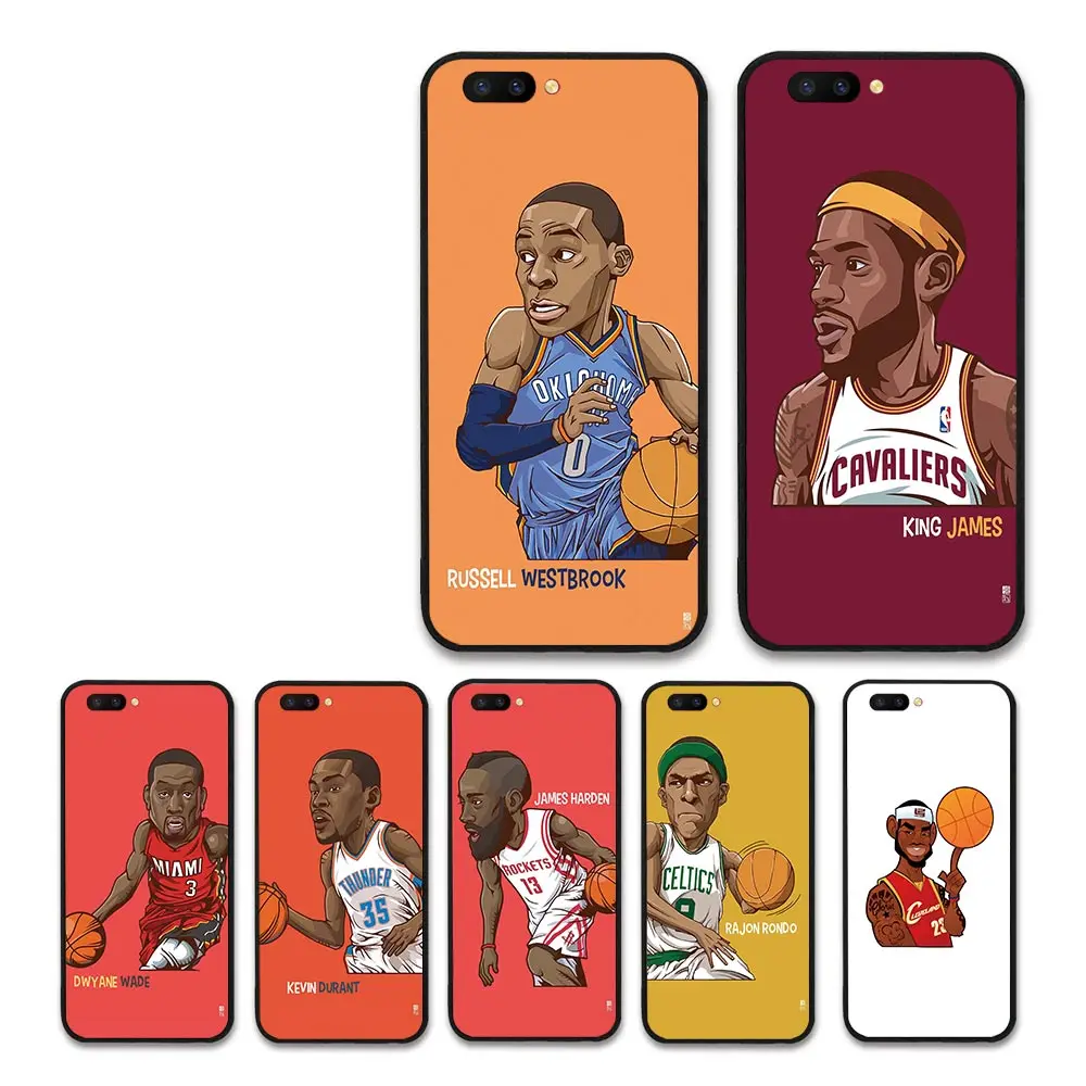 NBA мультфильм спортсмены спортивная звезда пластиковый жесткий чехол для OPPO R9 R11