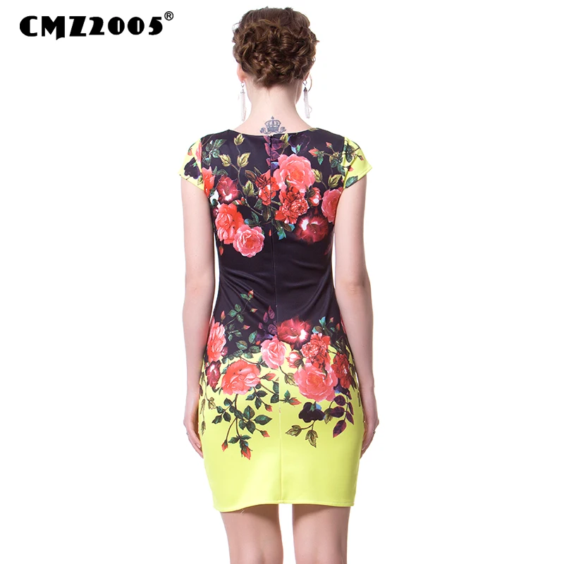 Hot Sale New Women's Apparel High-Quality Printing Dress Short Sleeve O-Neck Mini Fashion Summer Knitting Slim Dresses 71691 | Женская