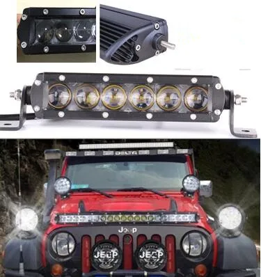 

8-дюймовая 30 Вт Однорядная тонкая светодиодная световая панель 4x4 для внедорожников, грузовиков, лодок, 4D объектив, светодиодный светильник s maker