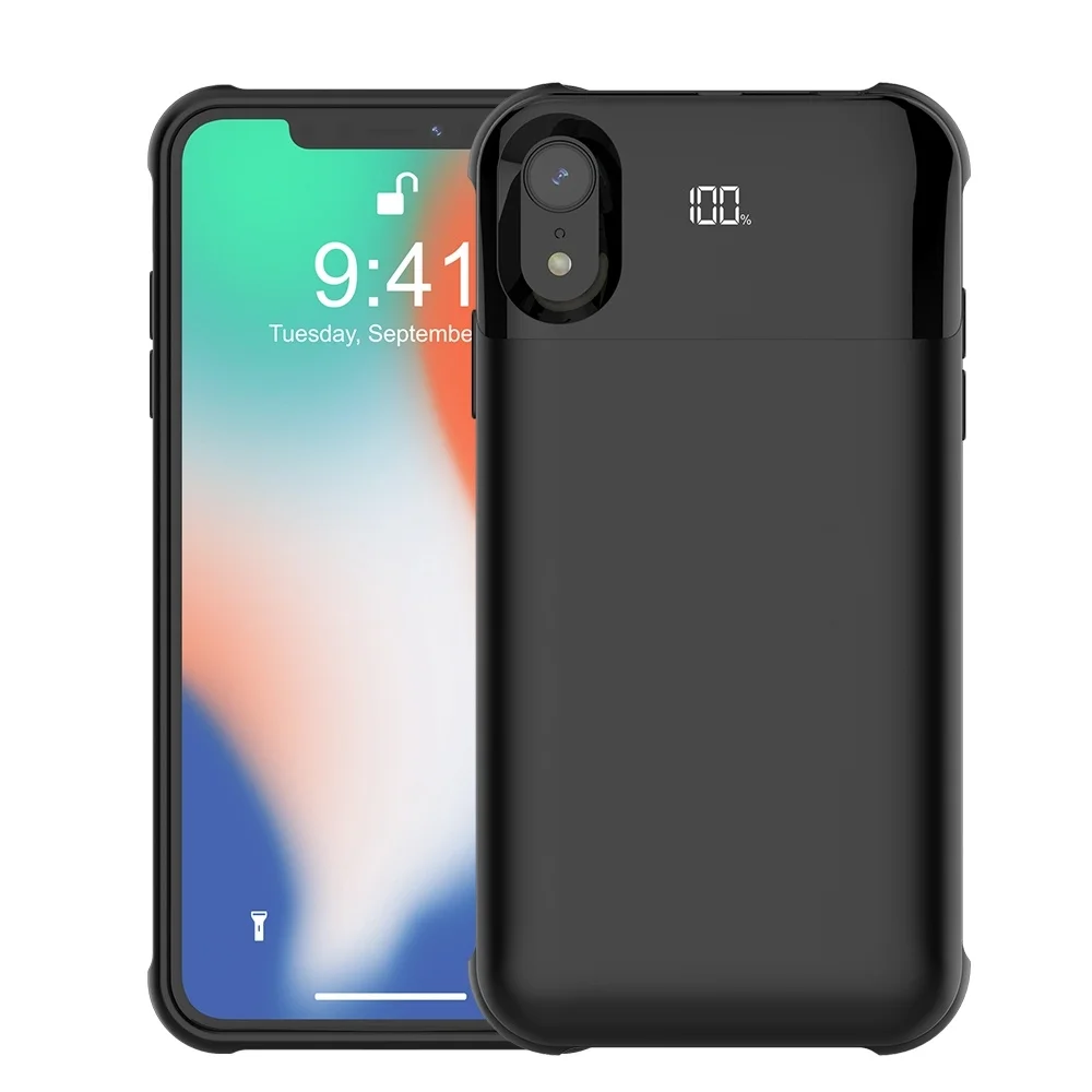 Для Iphone XR батарея чехол интеллектуальный цифровой дисплей беспроводной 5500 Mah