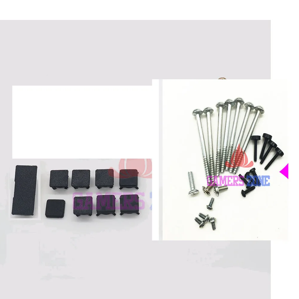 black set Черный пластик для PS3 Тонкий консоли винты ж/винт резиновые ножки крышка набор - Цвет: black set