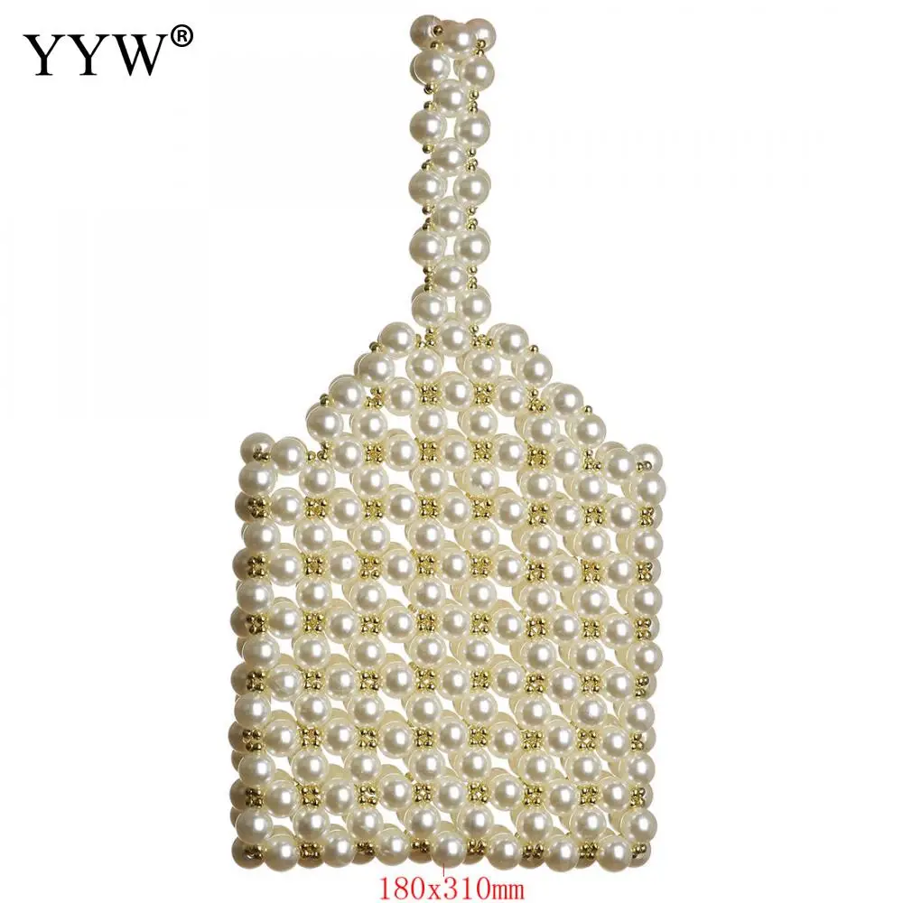 Сумка женская с белым жемчугом Ажурная сумочка из стекла и жемчуга маленький