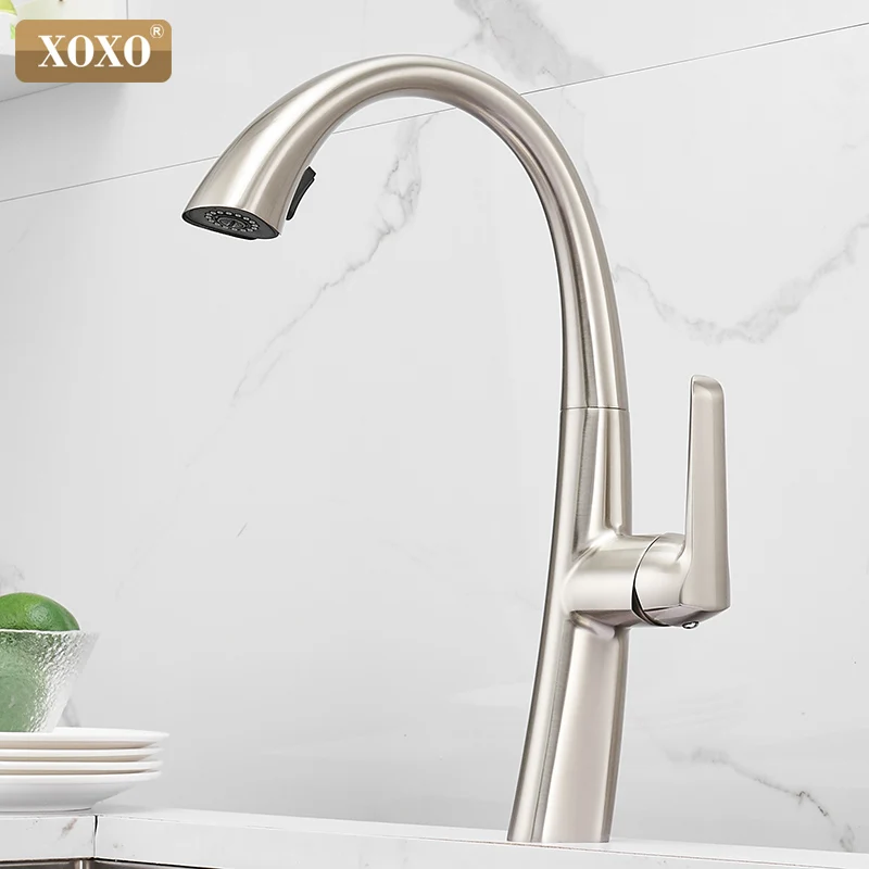 

XOXO Pull Out Cold and Hot Chrome Kitchen Tap Single Handle 360 Degree Water Mixer Tap Torneira Cozinha 83037