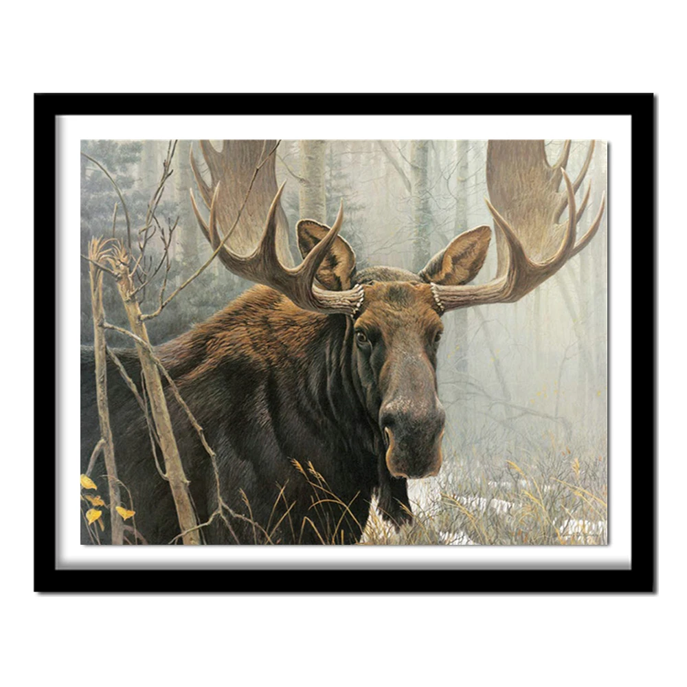 Полный квадратный алмаз 5D DIY Алмазная вышивка бык moose картина крестиком украшения