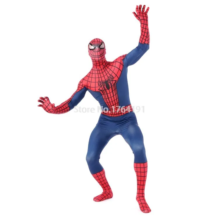 Индивидуальный заказ Синий/Красный лайкры полный Средства ухода за кожей Zentai