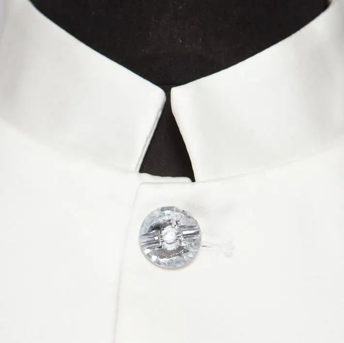 Белый фарфоровый костюм со стоячим воротником тонкий мужской китайский