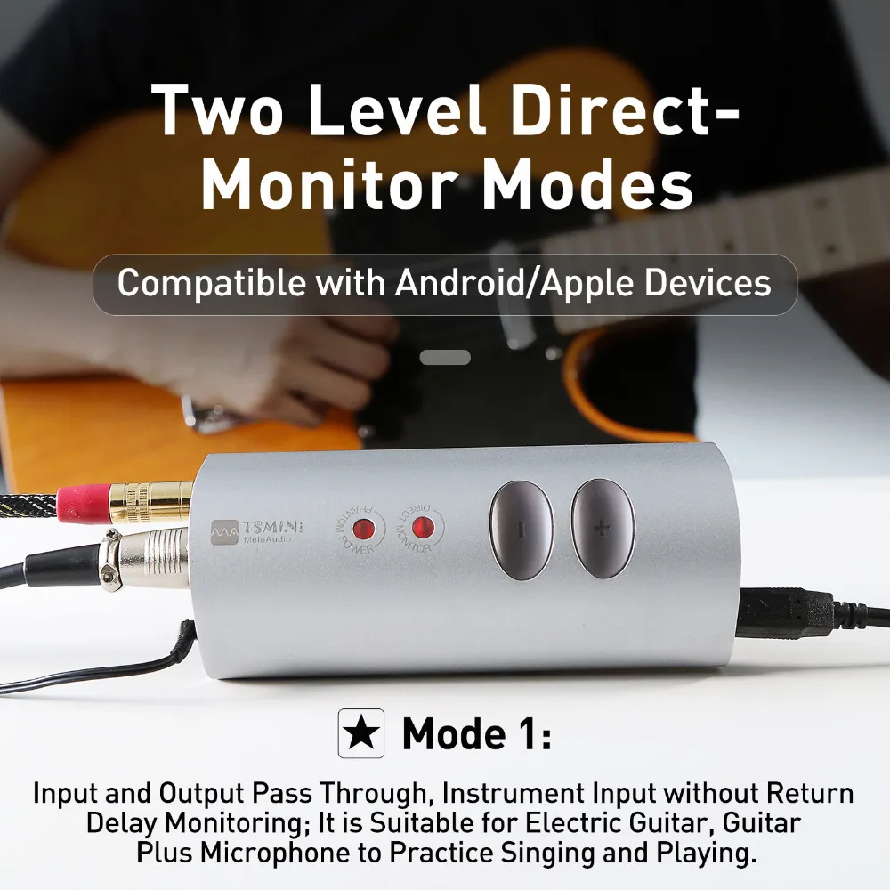 TS Mini USB аудио интерфейс звуковая карта для инструмента микрофон Запись прямая трансляция портативный для телефона компьютер гитара