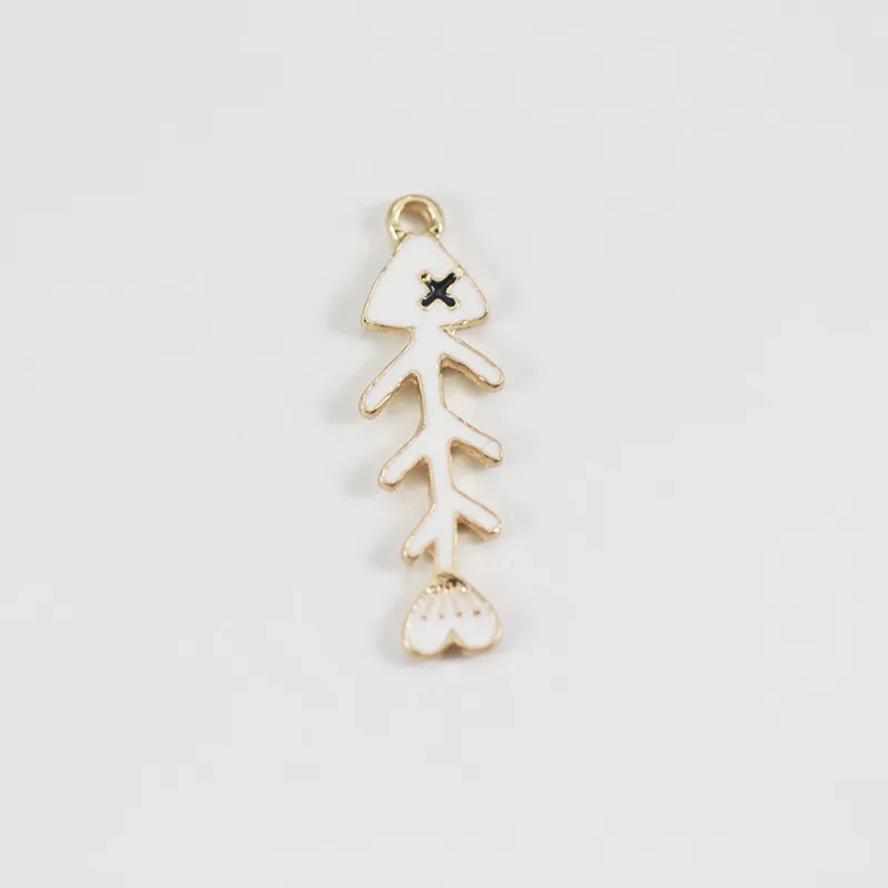 10pcs 11*35mm Cat fish bones Enamel Charms Pendant fit bracelet DIY Fashion Jewelry Accessories | Украшения и аксессуары