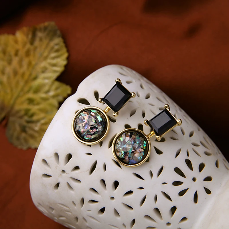 Европейские и американские модные цветные серьги женские Геометрические