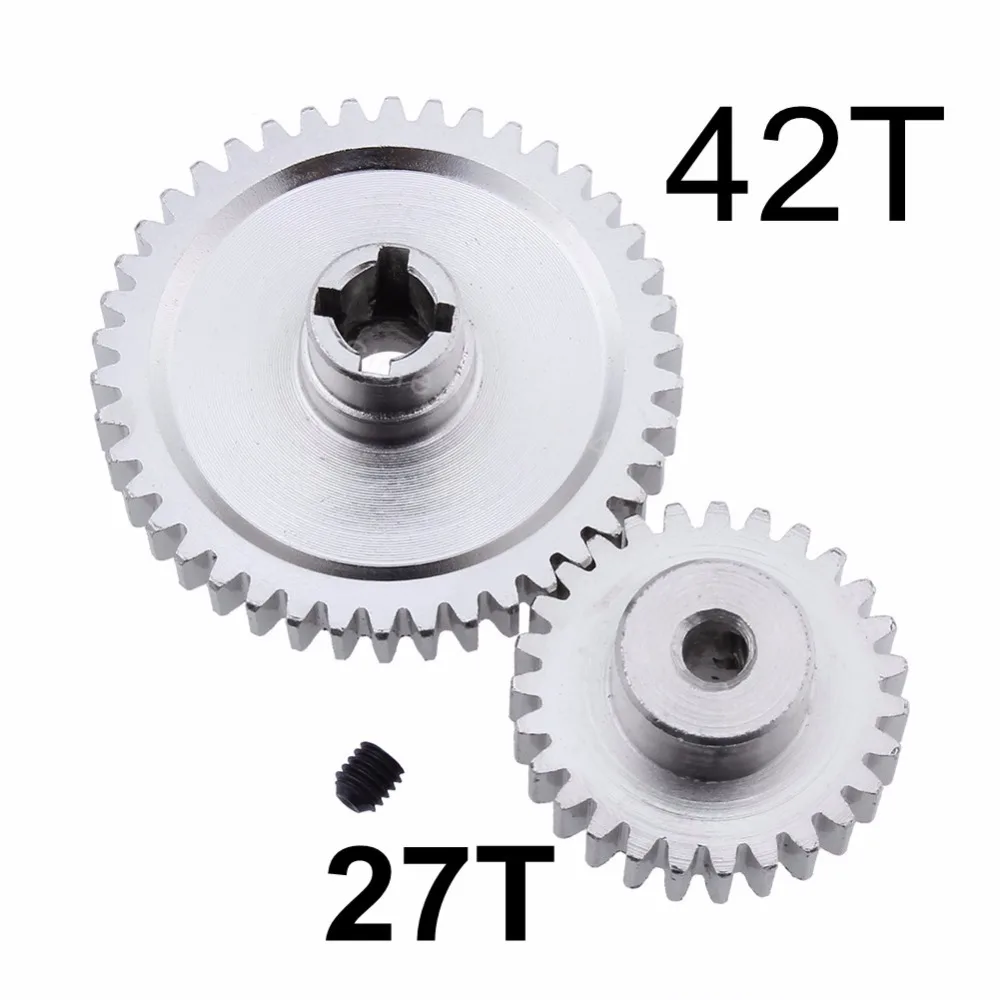 Металл Diff основная шестерня 42T редукция шпоры + 27T шестерни для 1/18 WLtoys |gear 42t|main