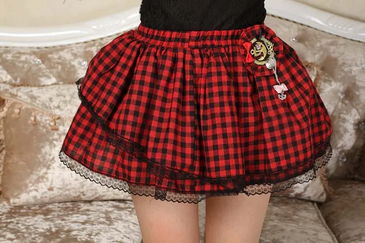 Асимметричная мини юбка в стиле Харадзюку Женская клетчатая панк|skirt flower|skirt shopskirt