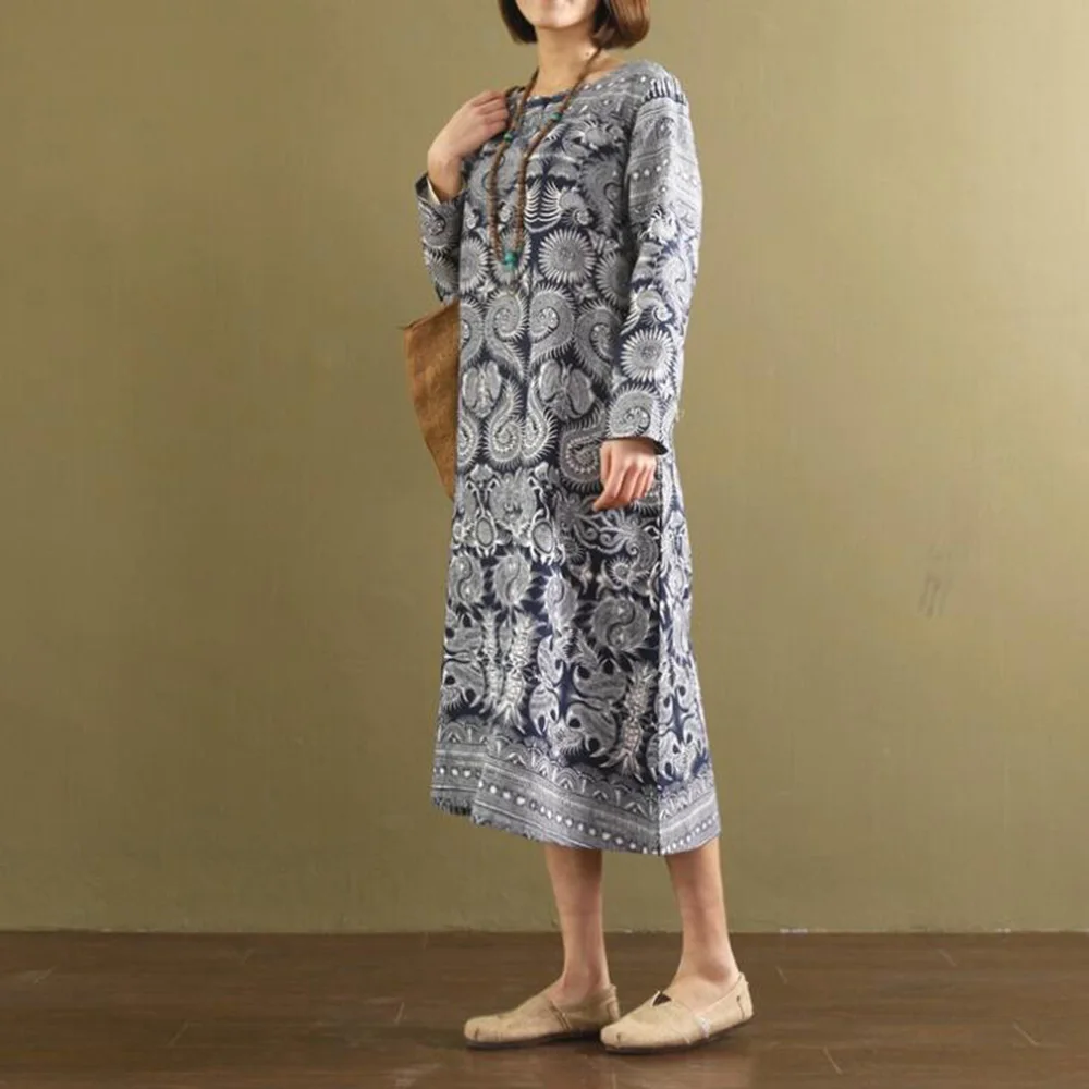 Robe Femme Ete 2020 Абстрактный Цветочный Принт японский Мори девушка до середины икры o