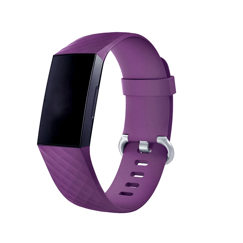 purple Для Fitbit Charge 3 силиконовый браслет мягкий ремешок с металлической пряжкой Замена браслета Смарт Аксессуары Для Fitbit Charge3 полос - Цвет: purple
