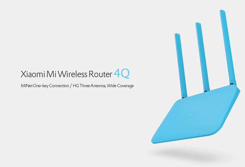 Xiaomi mi маршрутизатор 4Q синий Беспроводной 2 4 г 450 Мбит/с 3 антенны Wi Fi один широкий