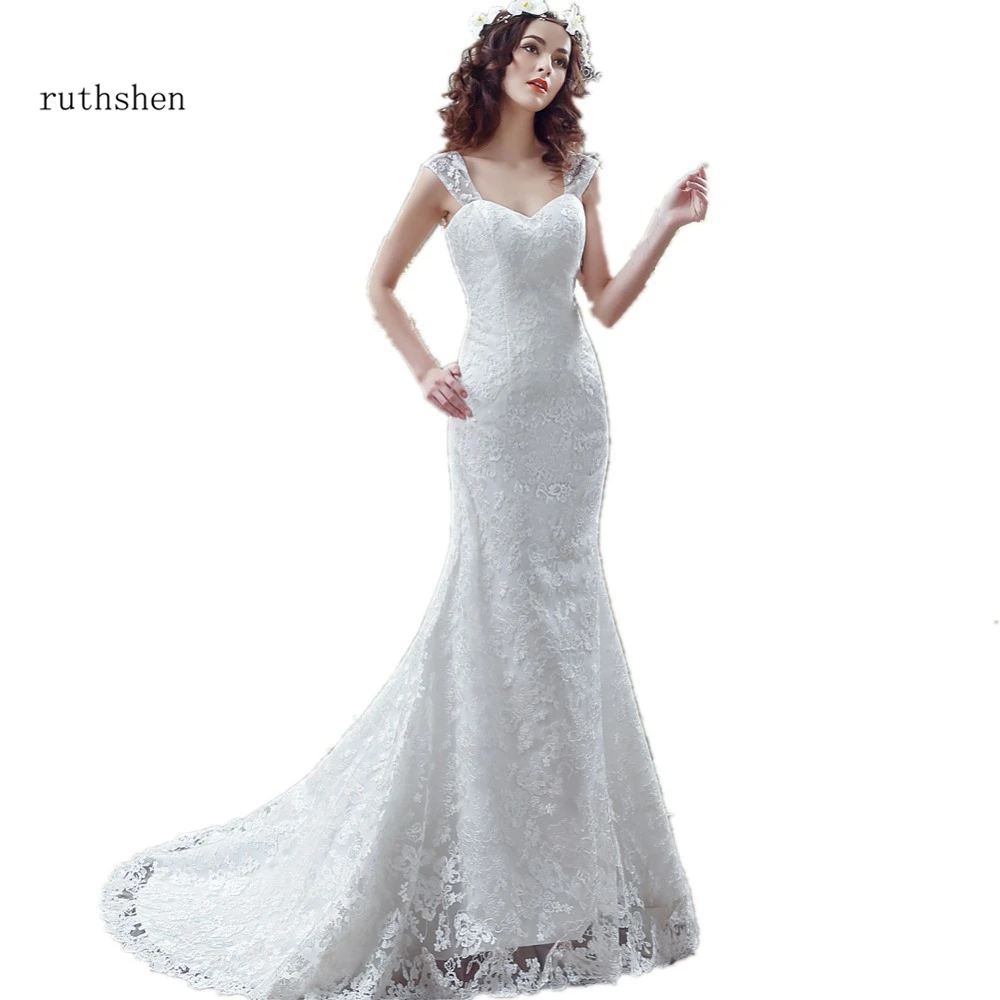 Кружевное свадебное платье Русалка с рукавами крылышками и шлейфом|wedding dress body