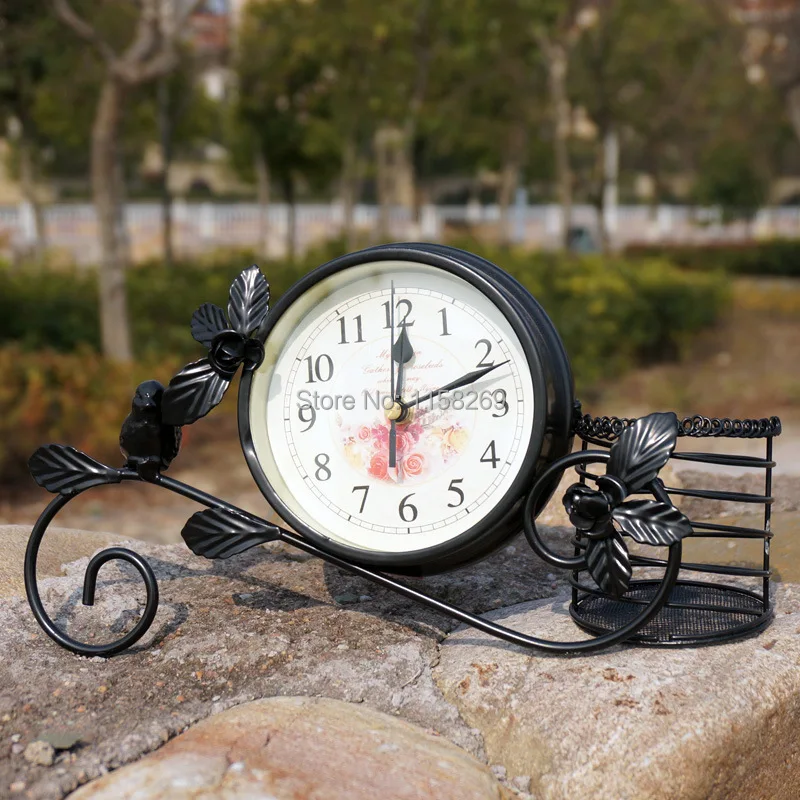 Украшение для дома ручной работы часы в сельском стиле белые.|table clock|clock homedecorative