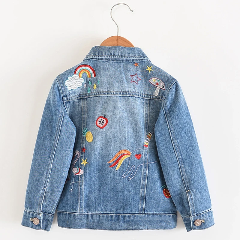 Fashion Girls Jackets And Coats Unicorn Embroidery Boys Denim Coat Kids Jackets Spring Autumn Denim Jackets For Children Coat