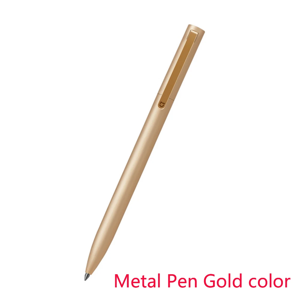 Metel pen Gold Xiao mi Белый Черный 0,5 мм точка mi jia знак ручка mi ручка гладкая швейцарская заправка Япония Черные, голубые чернила 10 мм Диаметр светильник ручка - Цвет: Metel pen Gold