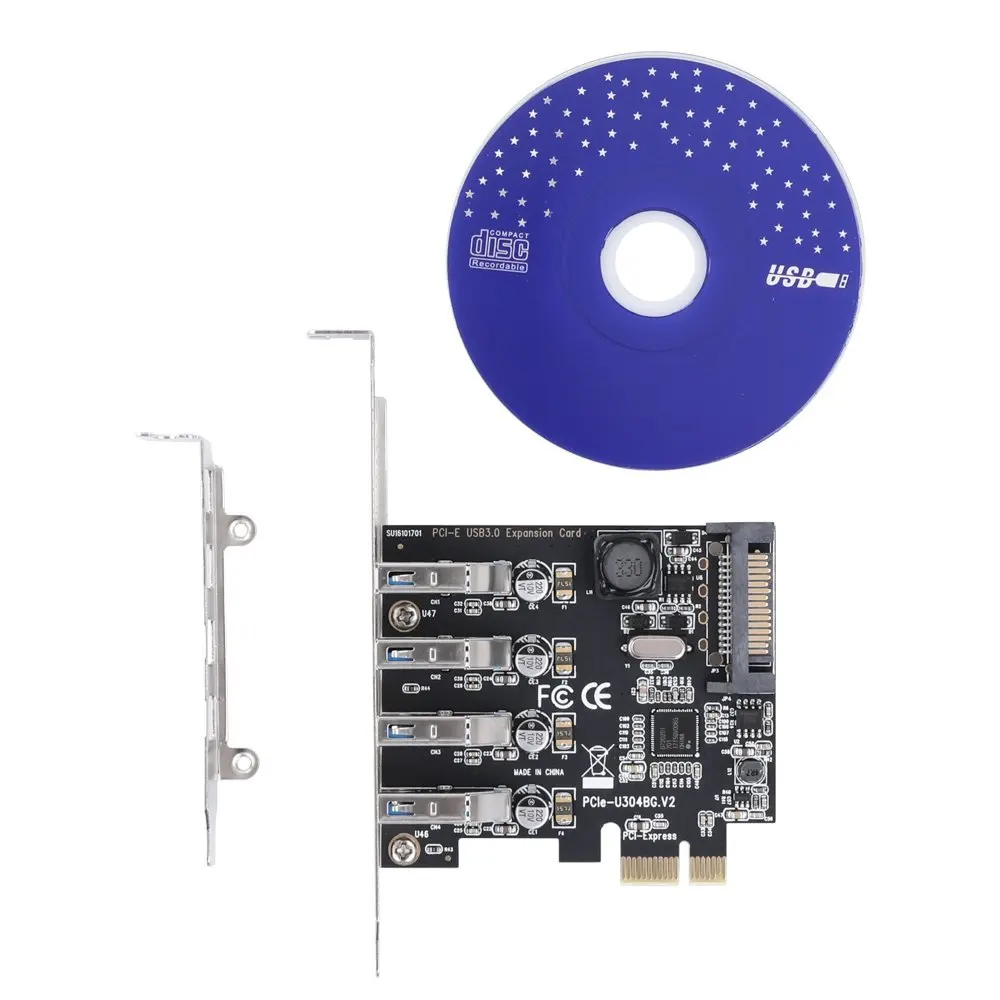Zeadow 4 порта USB 3 0 для PCI Express плата расширения e контроллер концентратор настольных