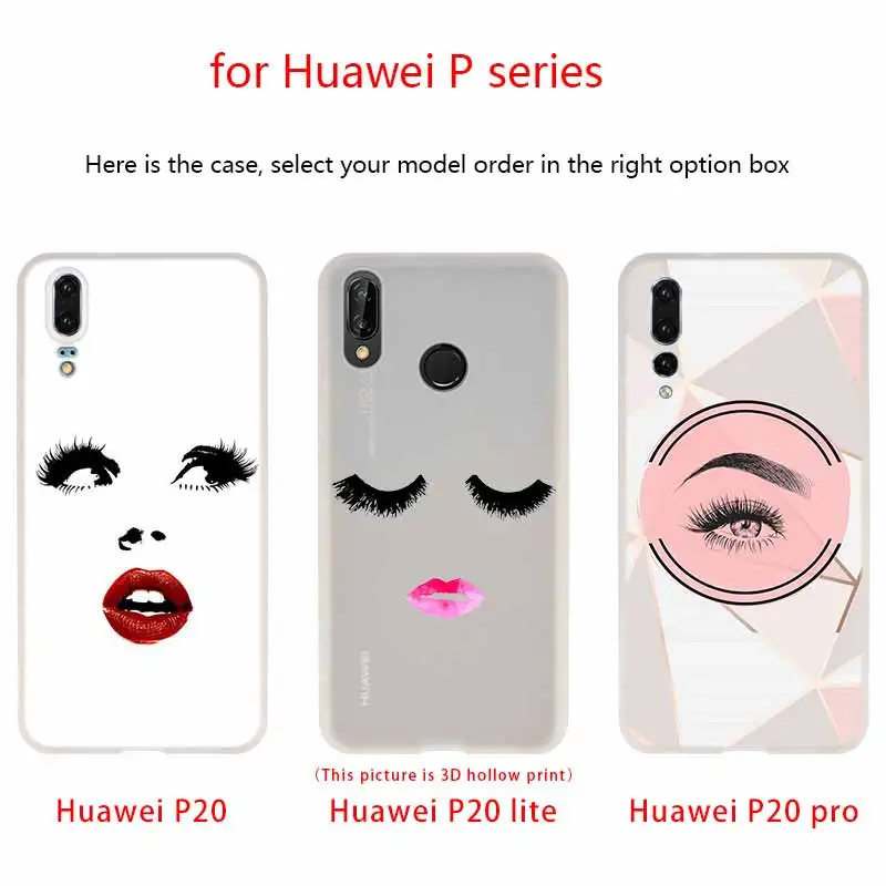 Чехол MLLSE для макияжа ресниц и губ силиконовый мягкий чехол из ТПУ Huawei P30 P40 P20 Pro P10