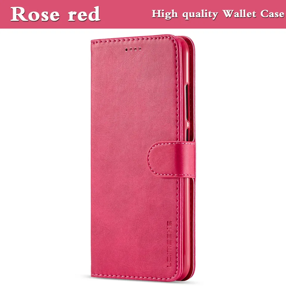 Rose red S6 S7 S8 S9 S10 чехол для samsung Galaxy S9 чехол кожаный бумажник чехол для телефона samsung S8 S9 S10 Plus кожаный чехол-портмоне с откидной крышкой S6 S7 край - Цвет: Rose red