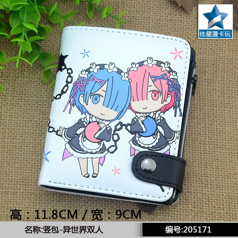 Аниме кошелек вновь ноль Hajimeru Isekai Seikatsu Женские Кошельки PU мультфильм белый rem ОЗУ кошелек короткие бумажник ab414
