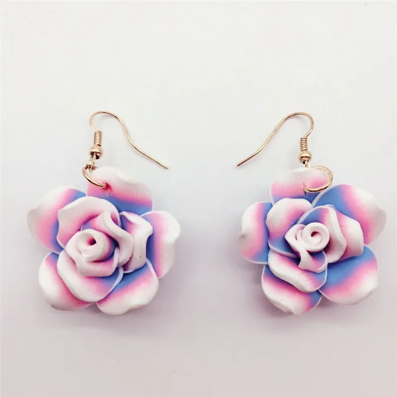 Роскошные темпераментные корейские женские модные милые цветные серьги ручной