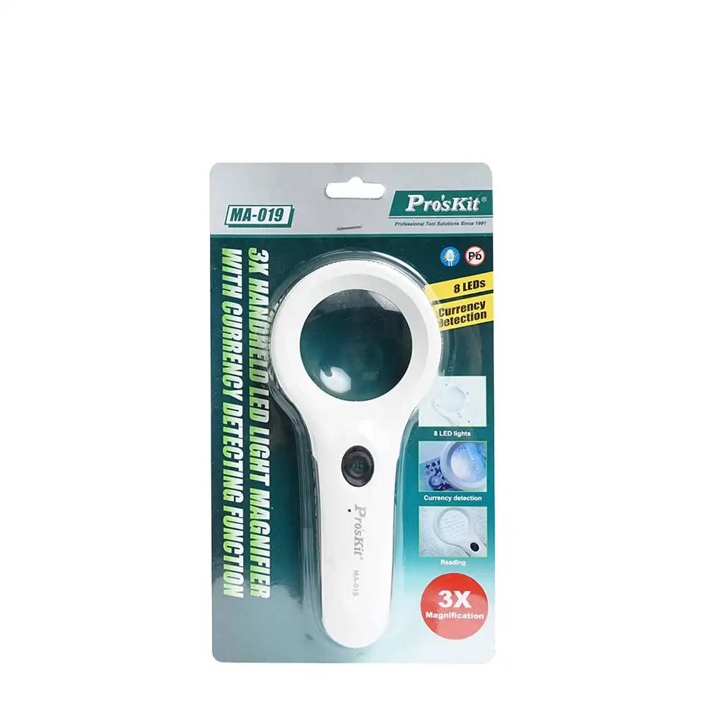 Pro'sKit MA-019 3X мини карманные светодиодные фонари ручное увеличительное стекло