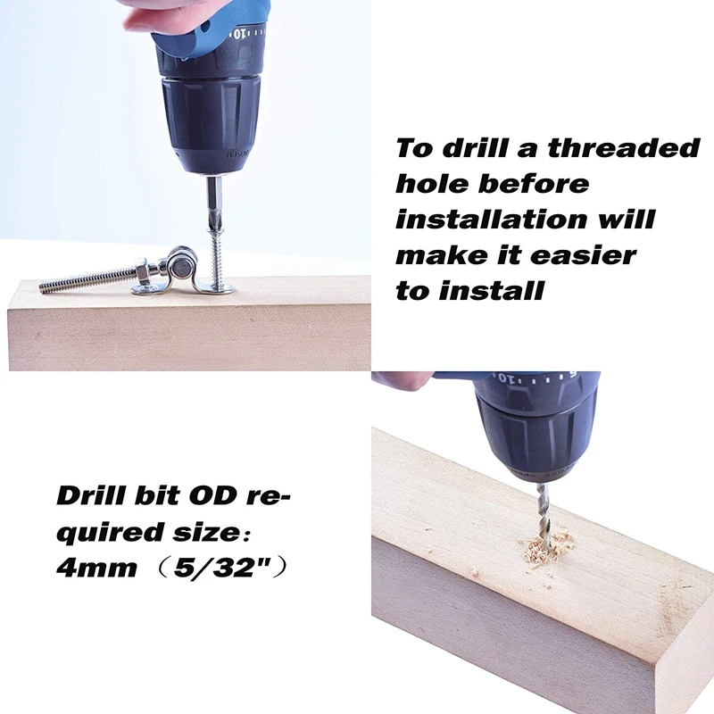 

316-Stainless Steel Adjustable Angle Cable Railing Hardware Kit For 1 / 8 Inch Wire Rope For Wood Post 10 Packs