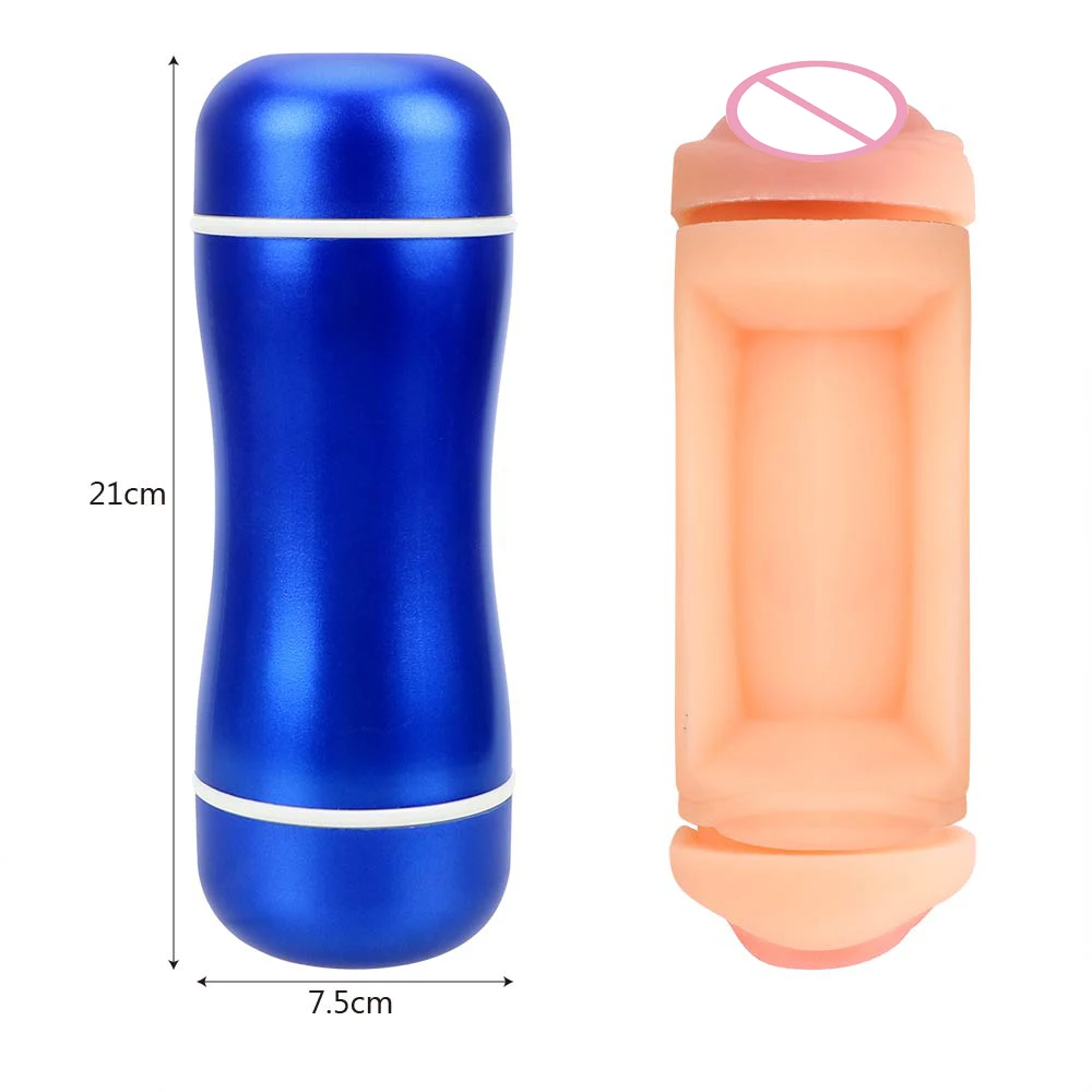 VATINE Double Hole Vagina and Mouth Masturbation Cup Aircraft Sex Toys For Man Artificial Real Pussy | Красота и здоровье