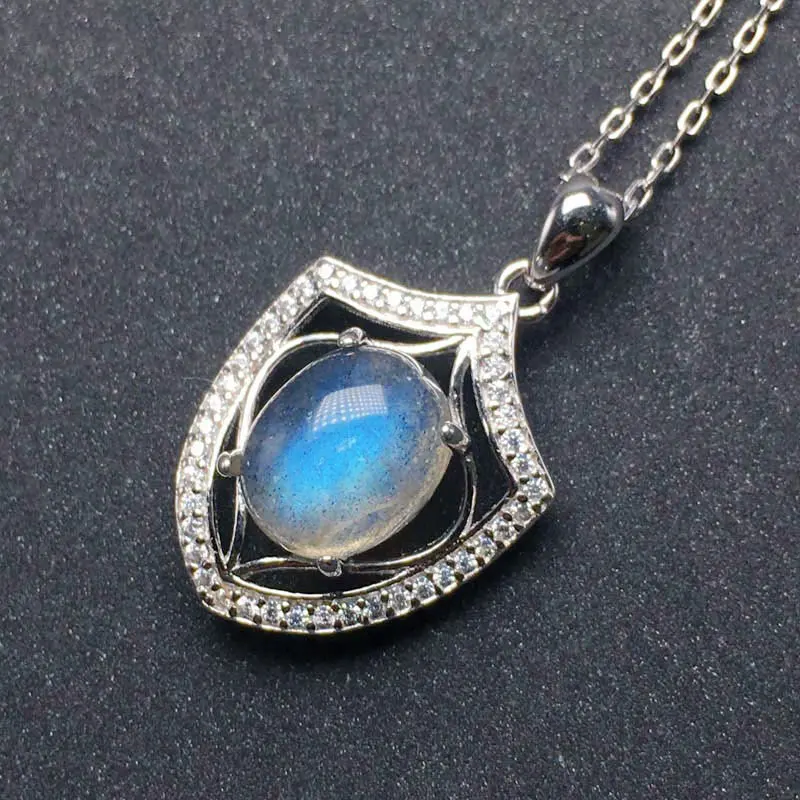 CSJ натуральный синий подвески с лабрадоритом стерлингового серебра для женщин