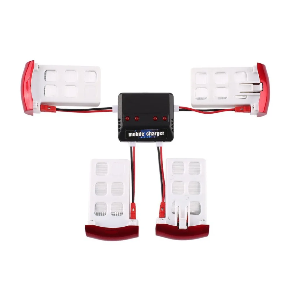 4 шт 3,7 V 500mAh 25C Lipo батарея+ 1 шт 4 порта зарядное устройство для Syma X5UW X5UC RC Квадрокоптер Дрон запасные части