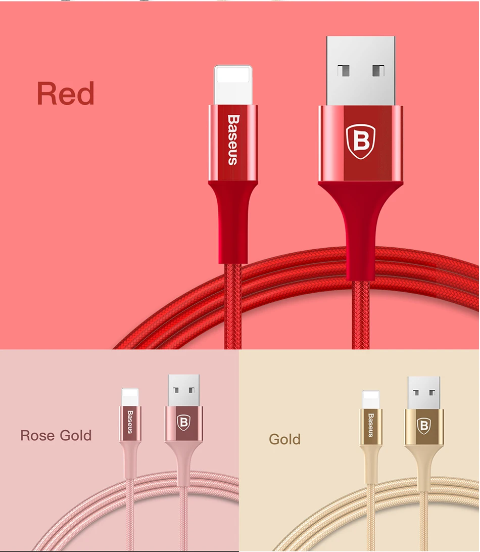 Baseus светодиодный кабель зарядного устройства для iPhone X 8 7 USB кабель для iPhone iPad Быстрая зарядка кабель зарядного устройства кабель для передачи данных для мобильного телефона