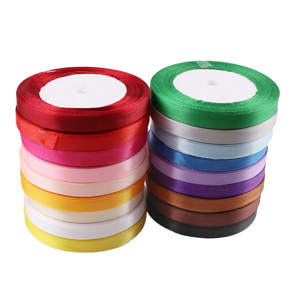 Шелковая атласная лента 10 мм недорогая декоративная подарочная упаковка