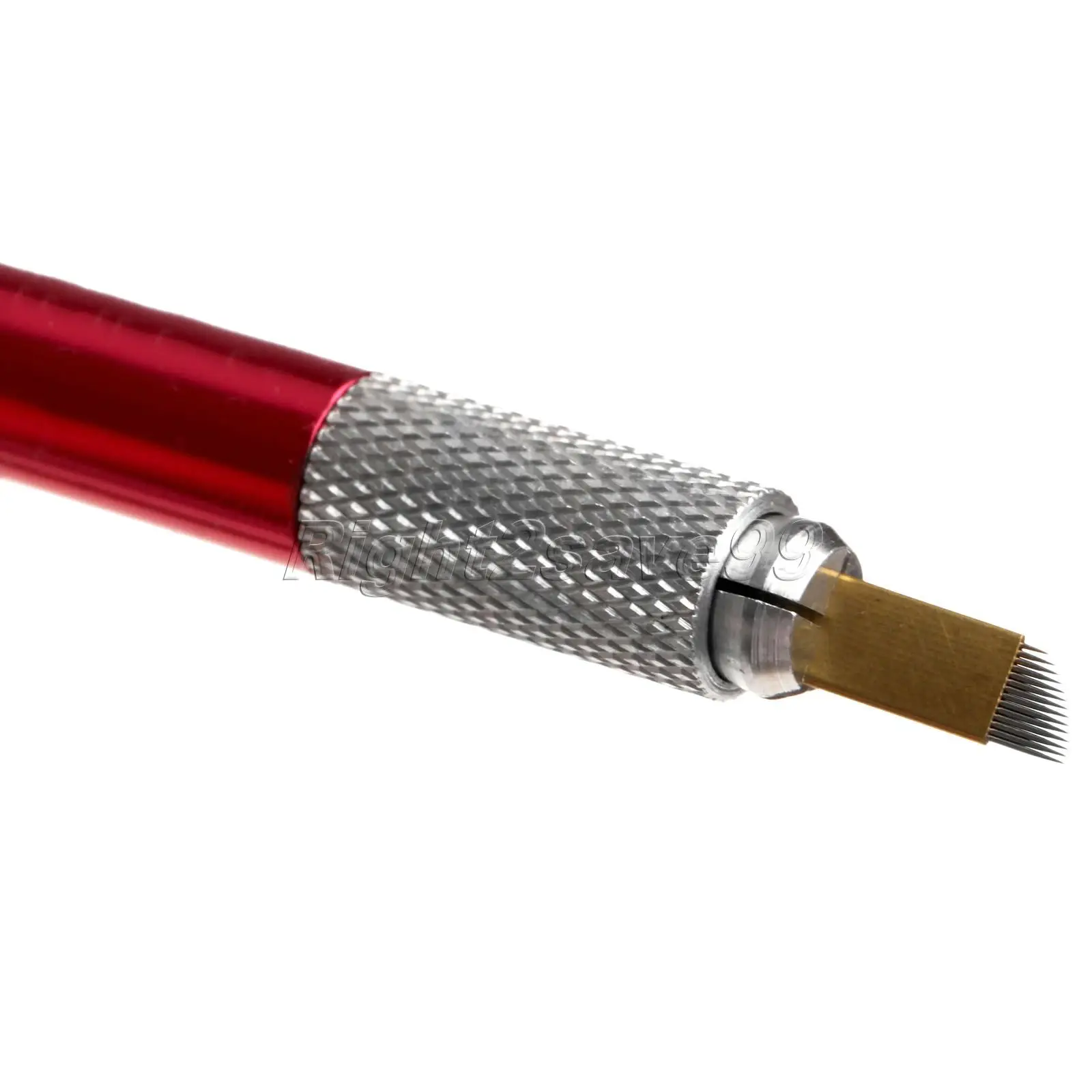 

Manual Tattoo Machine Permanent Makeup Eyebrow Red Pen + 10PCS 14Pins PCD Blade Needles Sterilization Alloy Lightweitht Sets