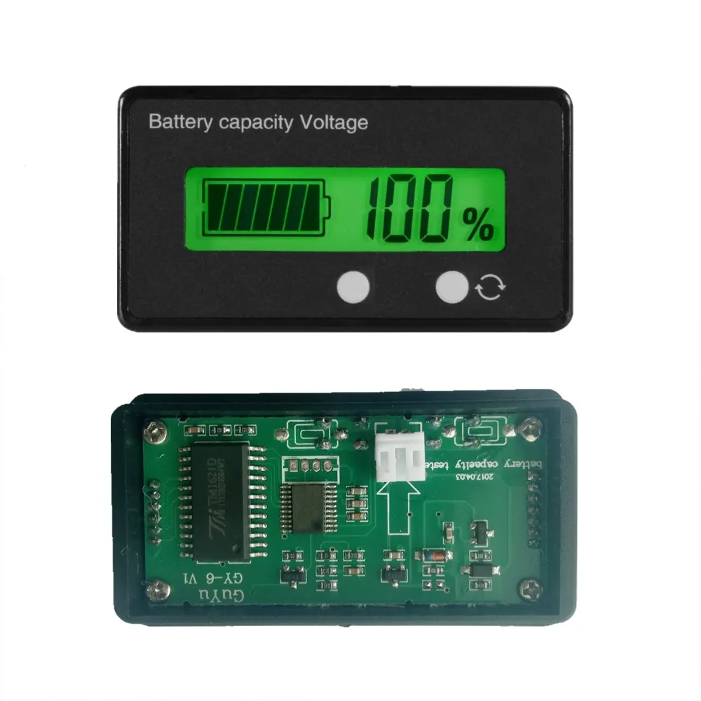 2017 цифровой автомобильный индикатор емкости батареи для свинцово кислотных 12 В 24
